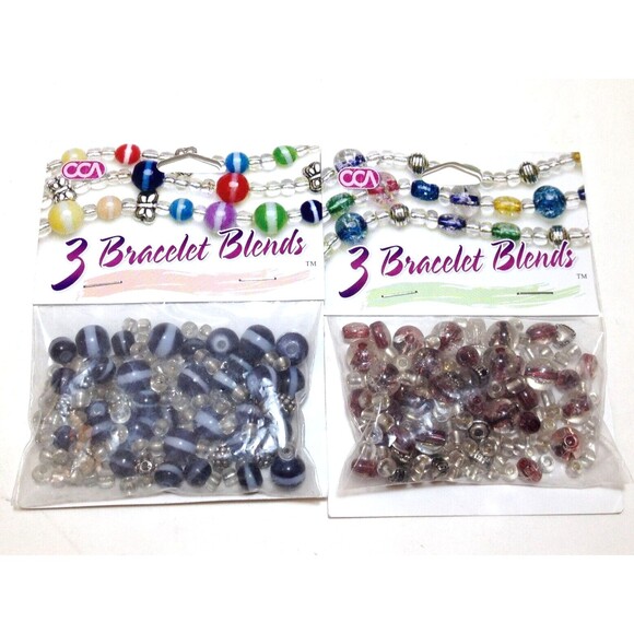 Jewelry Making Bead Sets 2 set of 3 Bracelet Each Blends Red & Black by Cousin - Picture 1 of 6